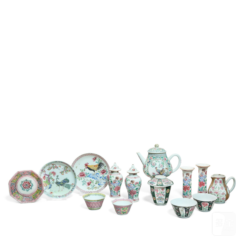清雍正 粉彩瓷器一組 | A LARGE GROUP OF FAMILLE ROSE PORCELAIN - 图1